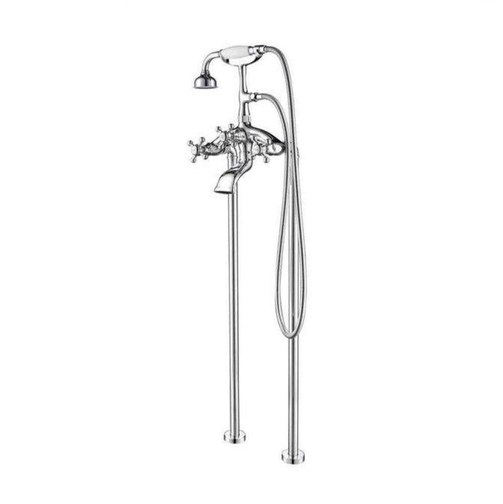 Freestanding Tub Faucet W/Hand Shower, 8&apos;&apos; Curved Body,CP