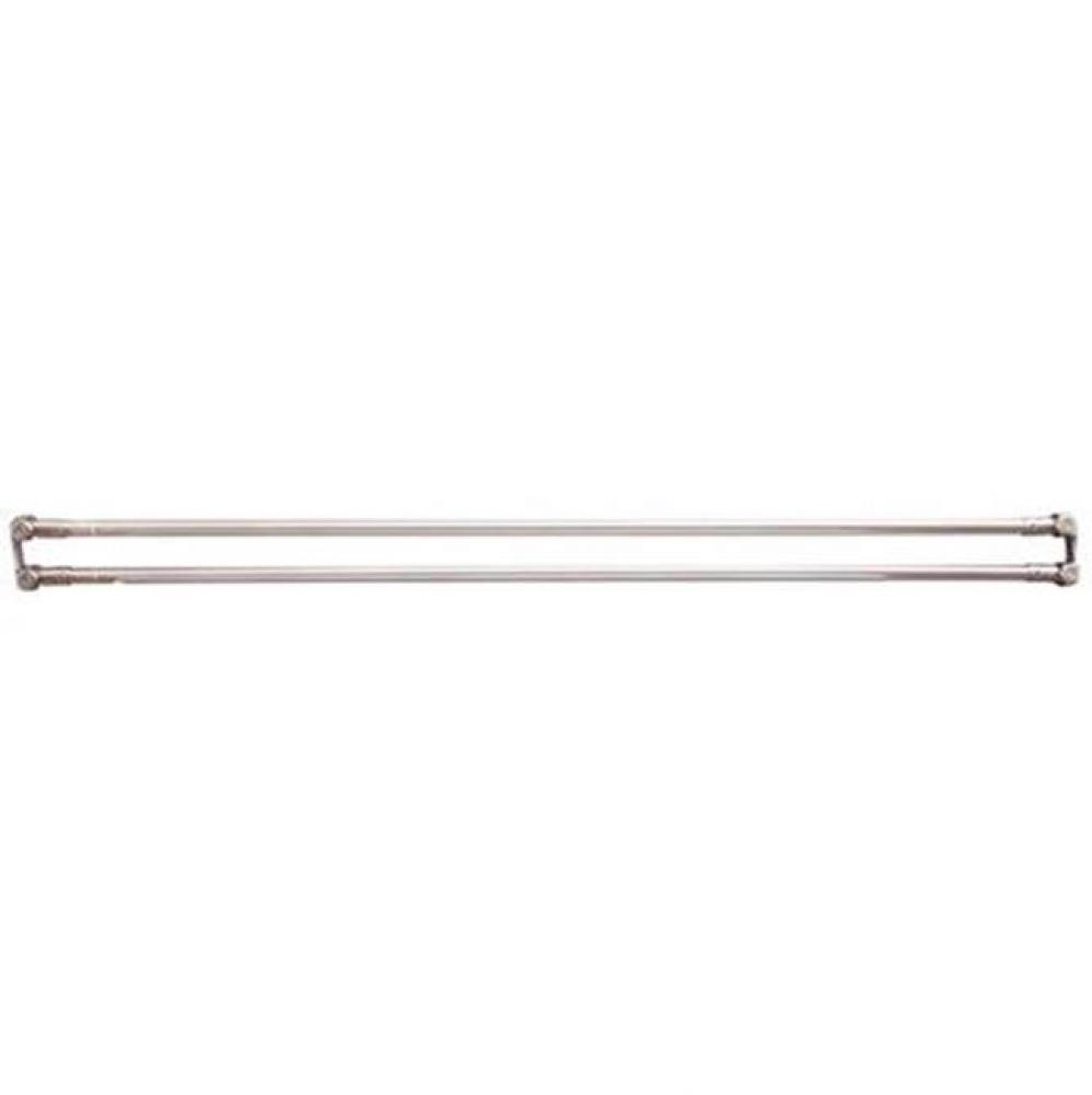 48&apos;&apos; Straight Double Shower Curtain Rod w/ Flanges-PB