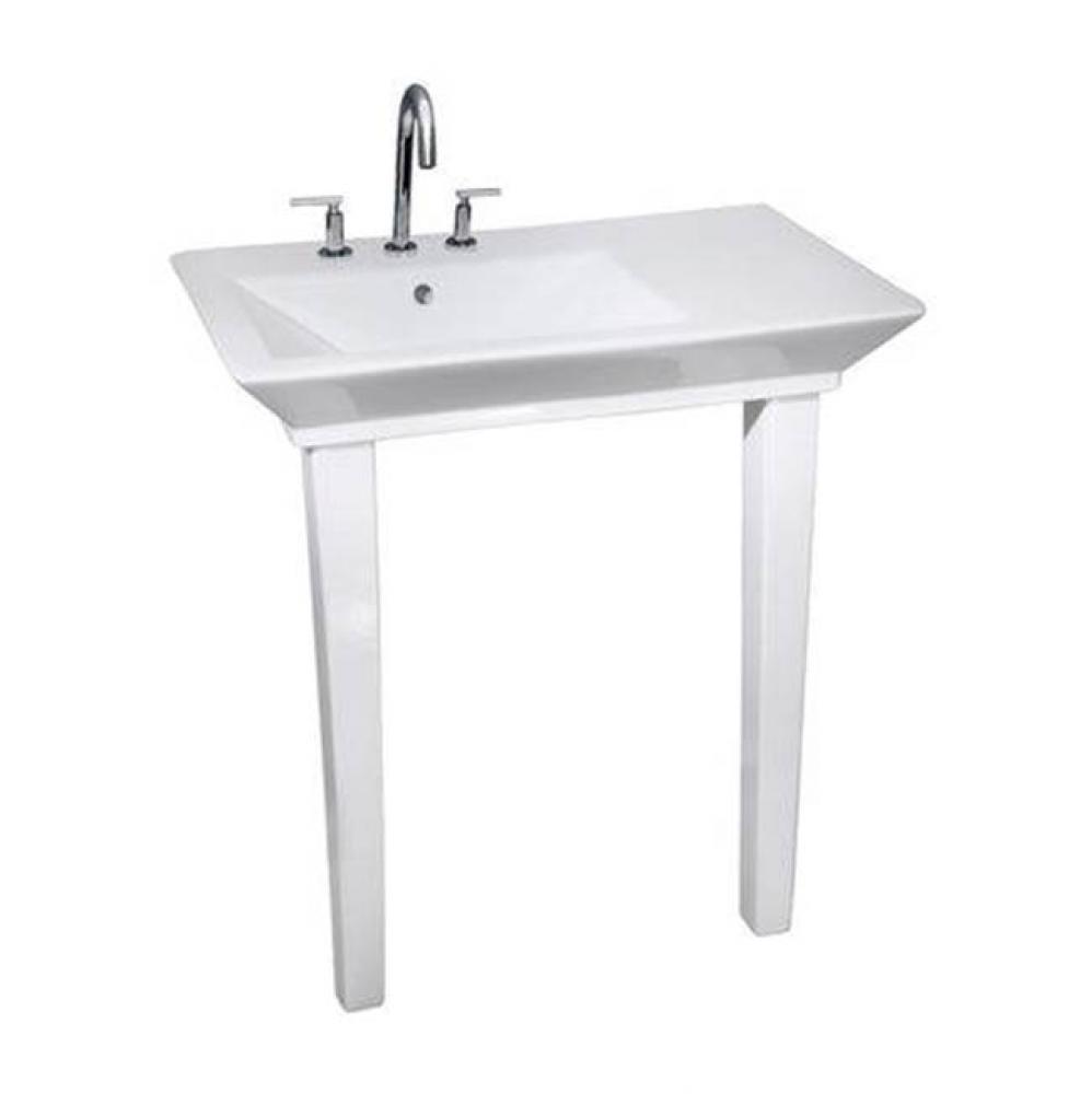 Opulence Console, 31-1/2&apos;&apos;, White, Rect Bowl, 4&apos;&apos; cc