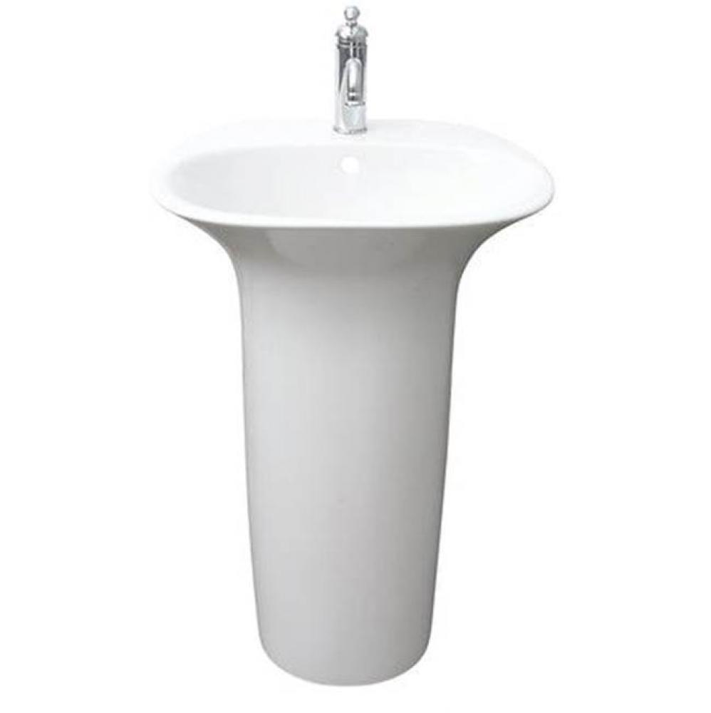 Sensation 21-5/8&apos;&apos; Ped Lav, 1- Hole,Fireclay,W/Waste Cover,WH