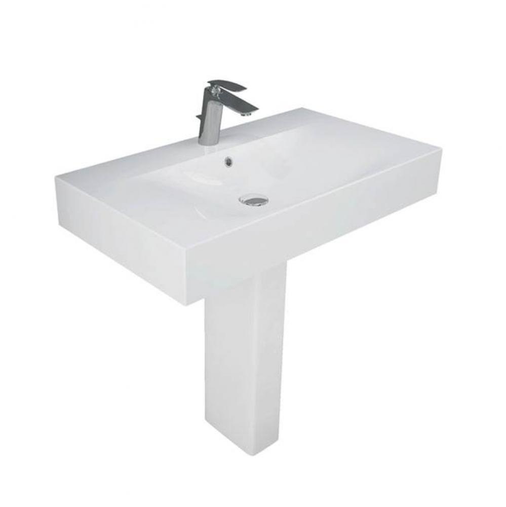 Des 610 Pedestal Lavatory 8&apos;&apos; Widespread, White