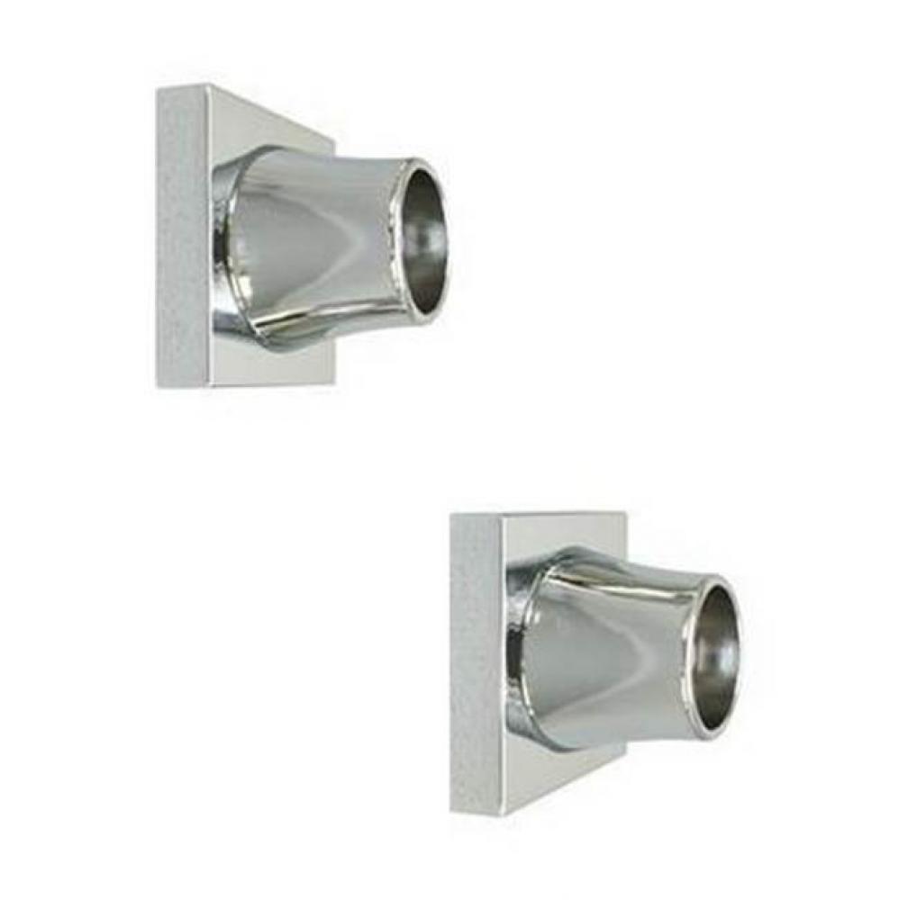 Decorative Square Flange 1&apos;&apos;,Pair, Polished Chrome