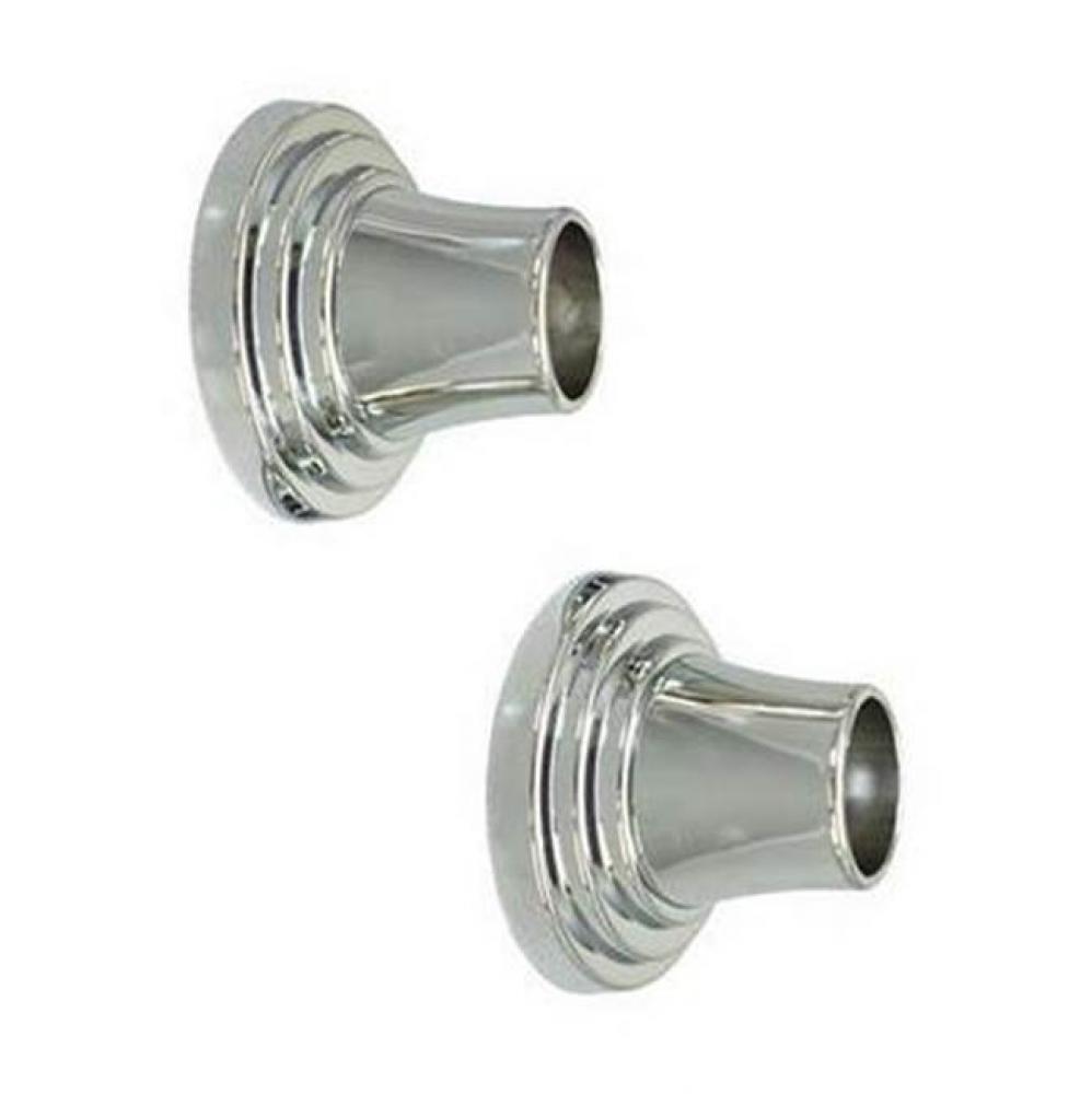 Decorative Stepped Flange 1&apos;&apos;,Pair, Polished Chrome