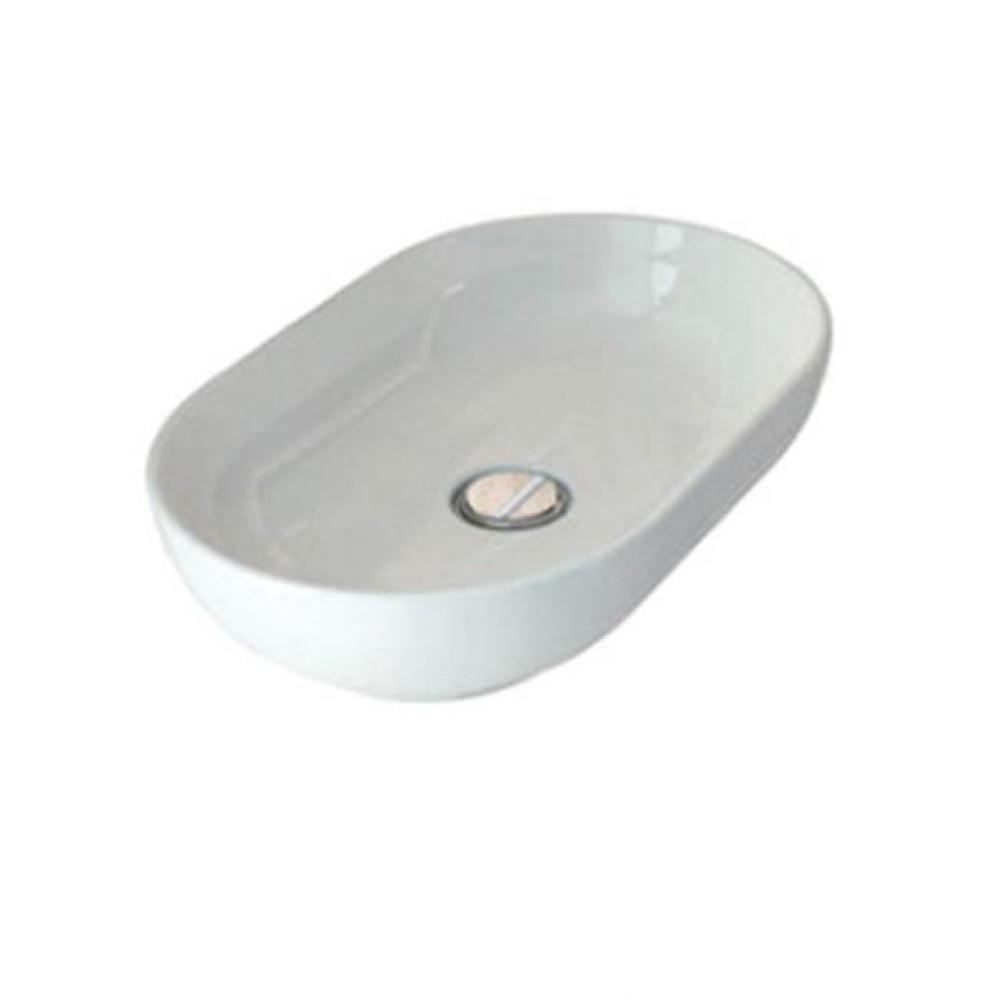 Feeling Slim 21-3/4&apos;&apos; Oval Basin Above Counter,Matt White