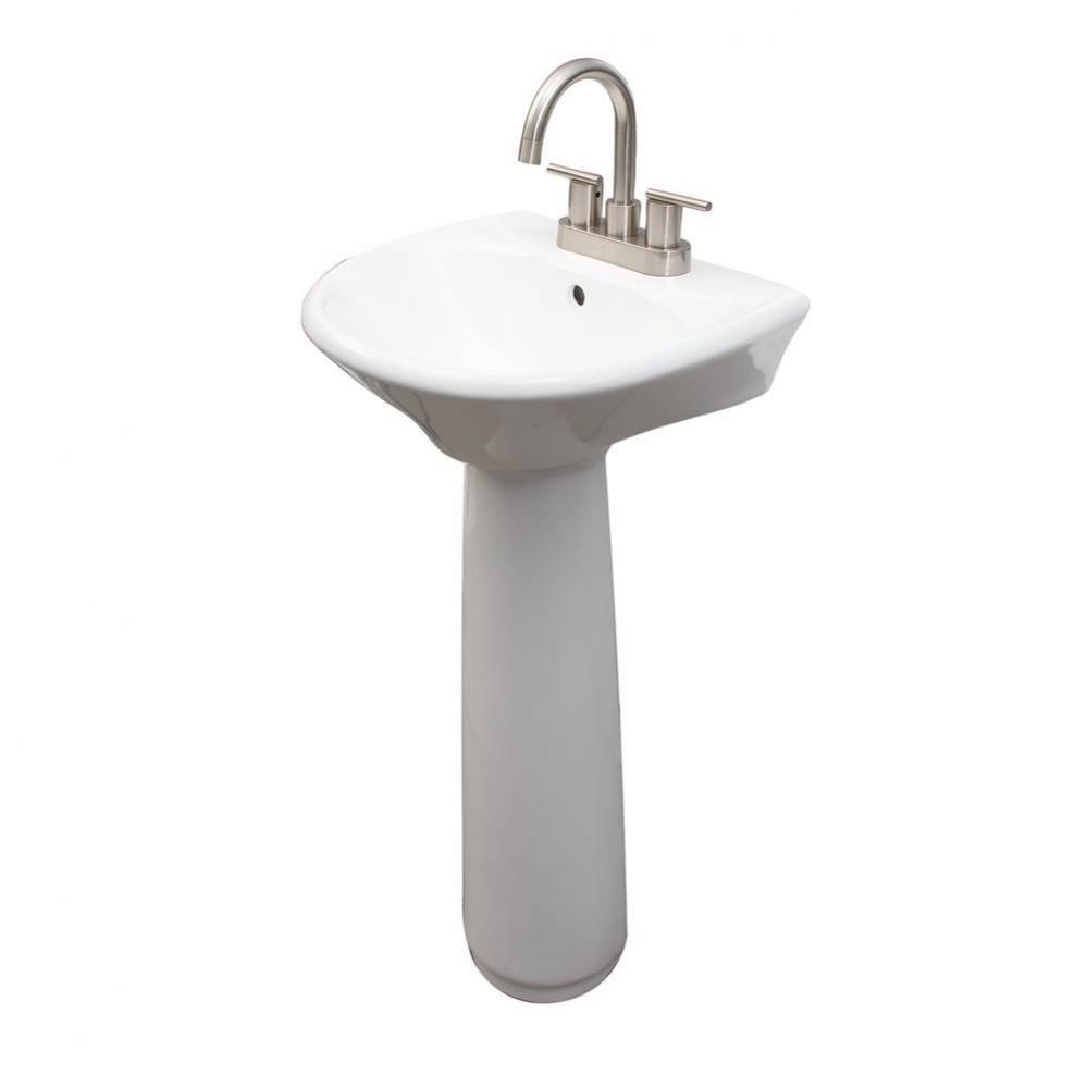 Gair Basin Only w/ 4&apos;&apos; CC Hole,W/ Overflow, White