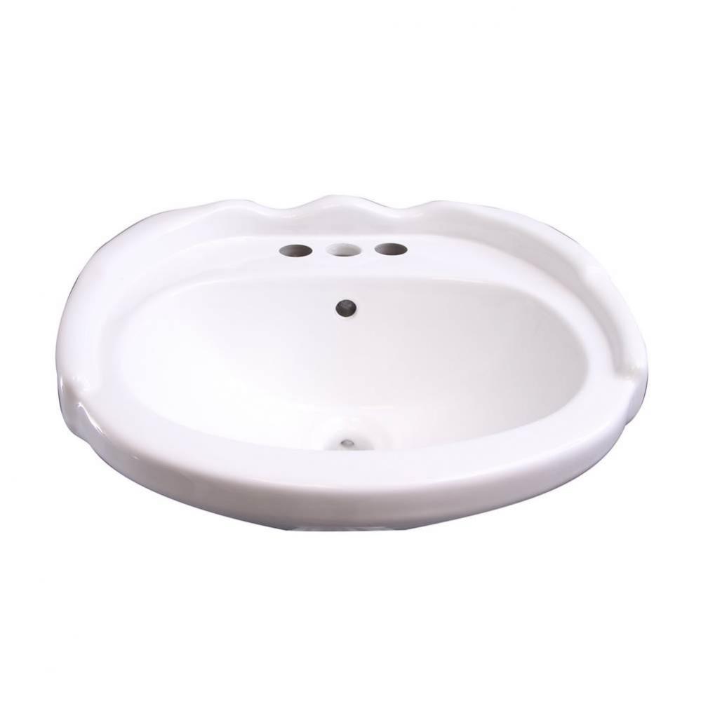 Silvi 20&apos;&apos; Basin Only with1-Faucet Hole,W/ Overflow,WH