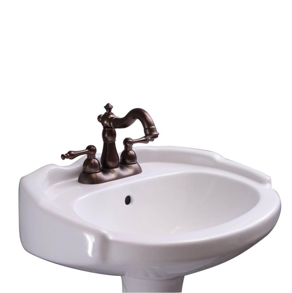 Silvi 20&apos;&apos; Basin Only with 4&apos;&apos; Center Set,W/ Overflow,WH