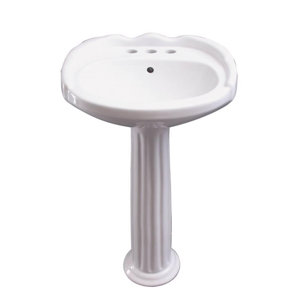 Silvi 20&apos;&apos; Basin Only with 6&apos;&apos; Centerset,W/ Overflow,WH
