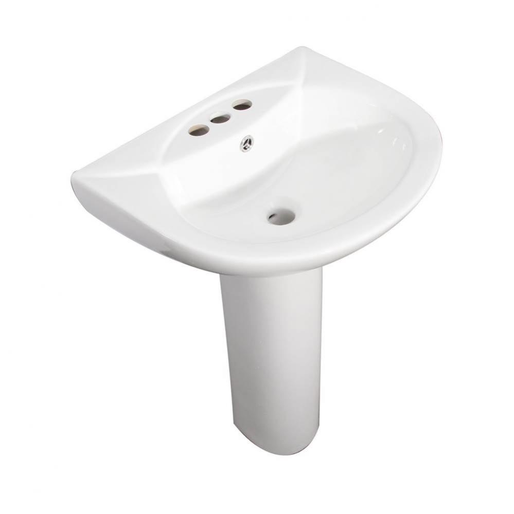 Banks  Basin Only for 4&apos;&apos;CC Faucet Hole, Overflow, White