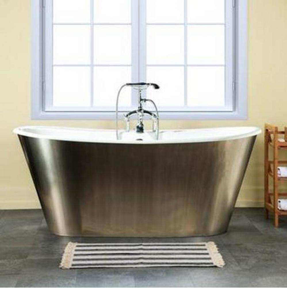 Friedrich 67&apos;&apos; CI Bateau TubBrushed Stainless Steel Skirt