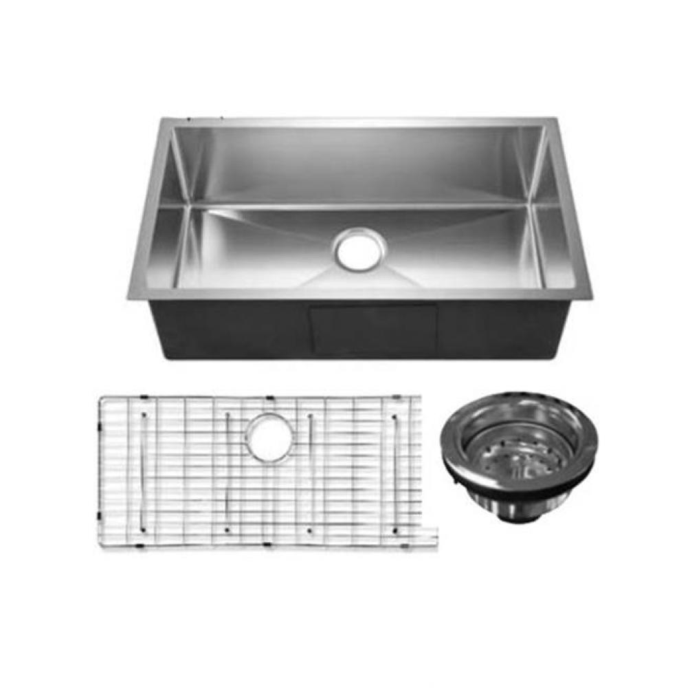 Fabyan 32&apos;&apos;GOLD SS Kitchen Sink w/GOLD Wiregrid &amp; Strainer