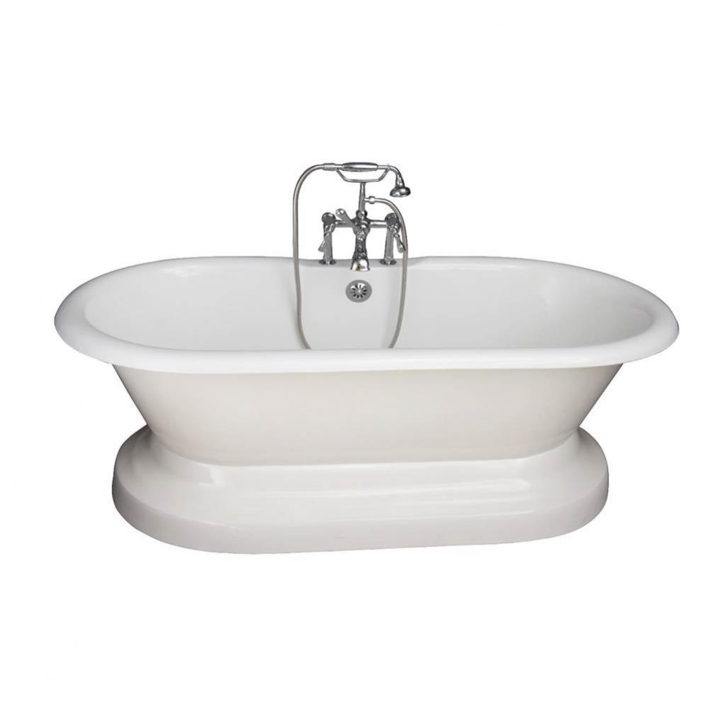 Tub Kit,61&apos;&apos;CI,Dbl Roll Top, Base,Filler,Supplies,Drain-CP