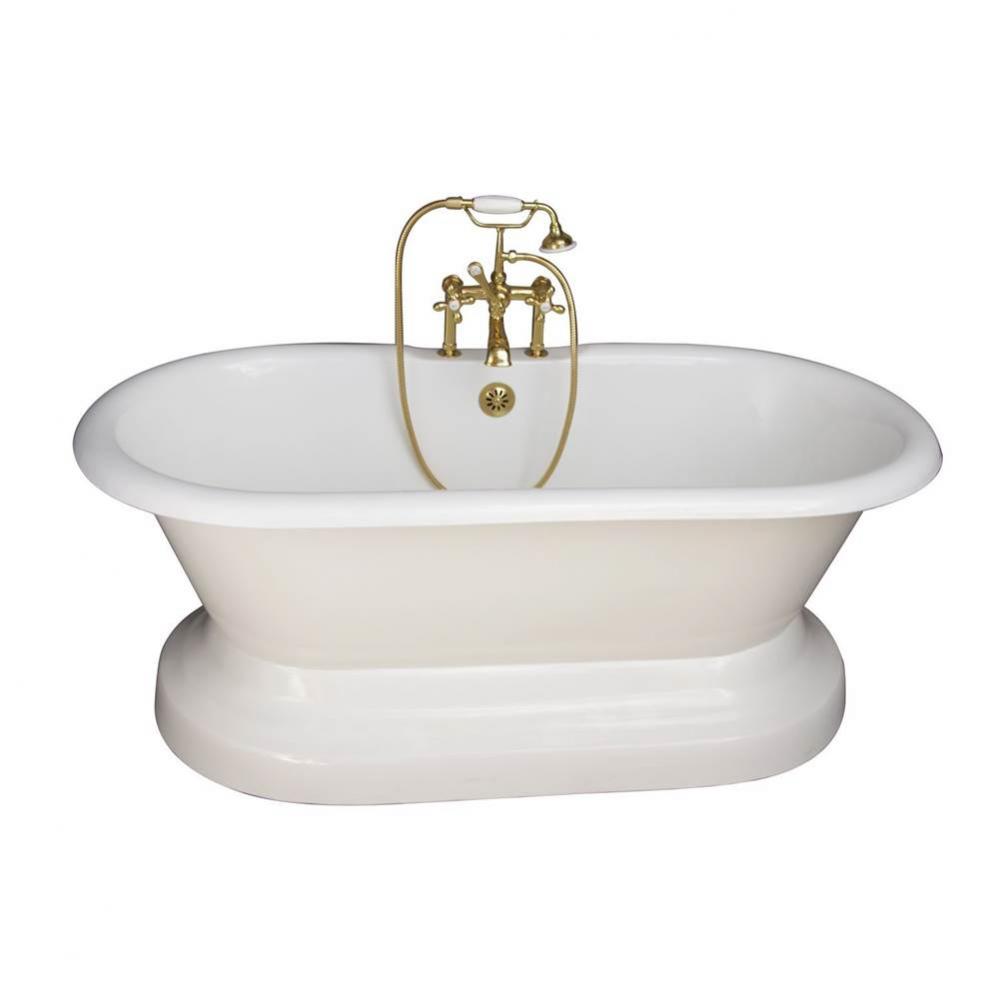 Tub Kit 67&apos;&apos; CI Dbl Roll Top Base,Filler,Supplies,Drain-PB
