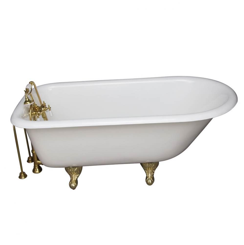 Tub Kit 60&apos;&apos; CI Roll Top,Filler Supplies, Drain-PB