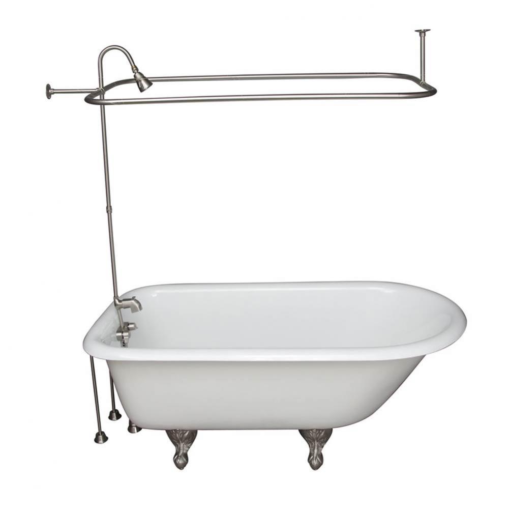 Tub Kit 55&apos;&apos; CI Roll Top,Filler Shower Unit,Supplies, Drain-BN