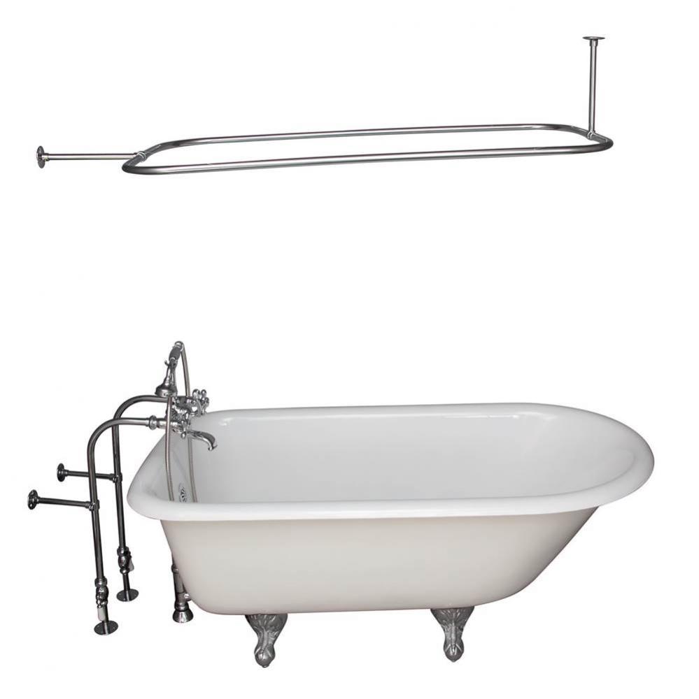 Tub Kit 67&apos;&apos; CI Roll Top,Filler ShwrRd, Supplies, Drain-Chrome