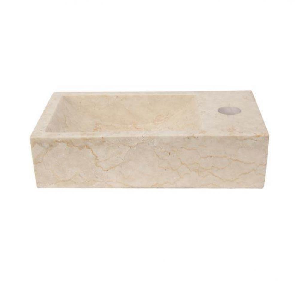 Modena Above Counter Basin,1 Faucet Hole, Cream Marble