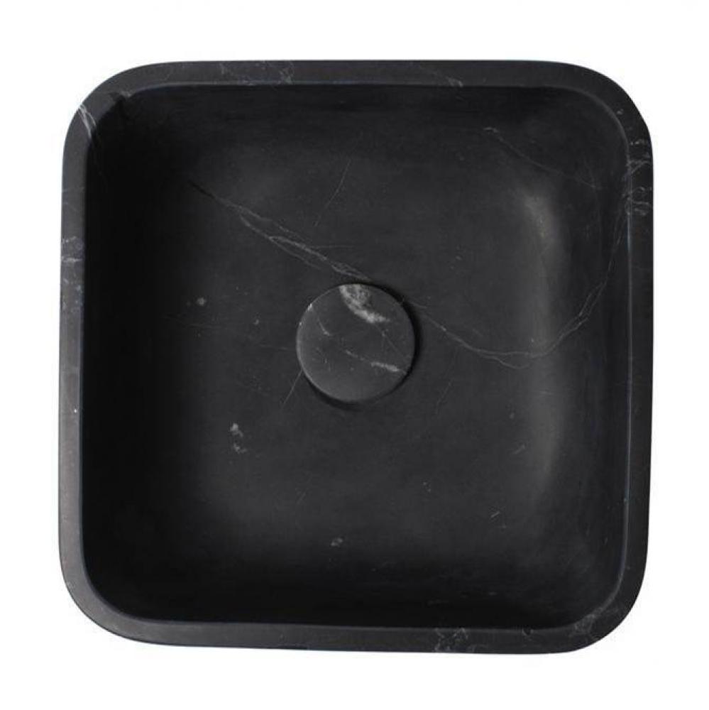 Maxton Square Sink, 15-3/4&apos;&apos; Honed Black Forest Marble