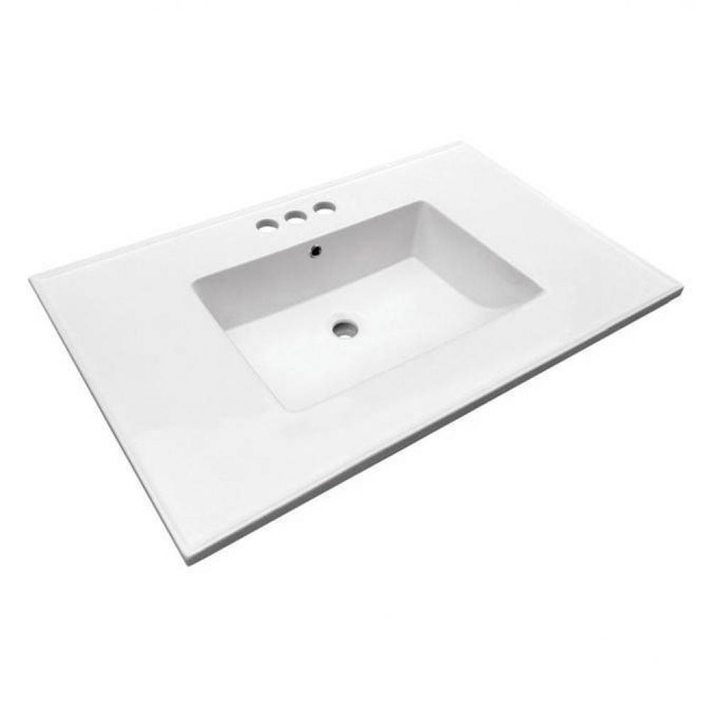 Hartley 37&apos;&apos; Rect Vanity Top4&apos;&apos;Center Set,OF,Ceramic,White