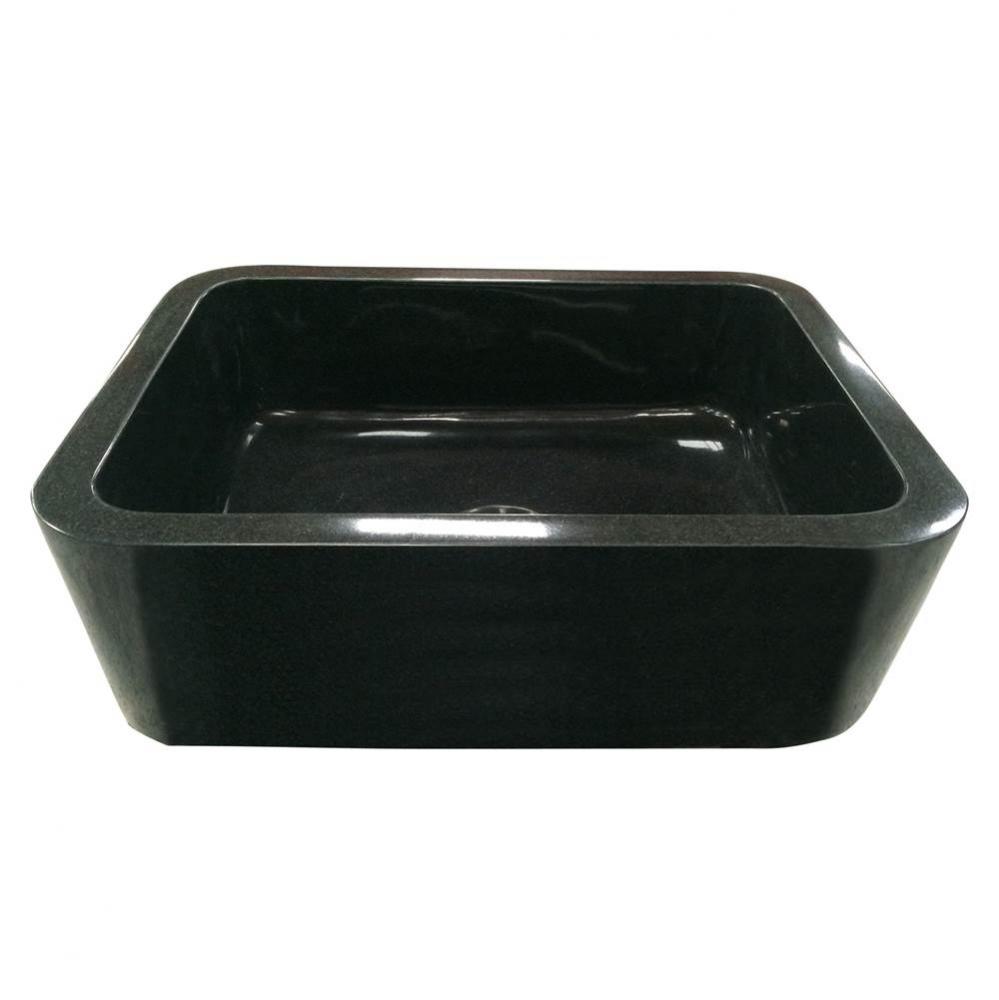 Acantha 33&apos;&apos; Polished Granite Single Bowl Apron Front Sink, GPBL