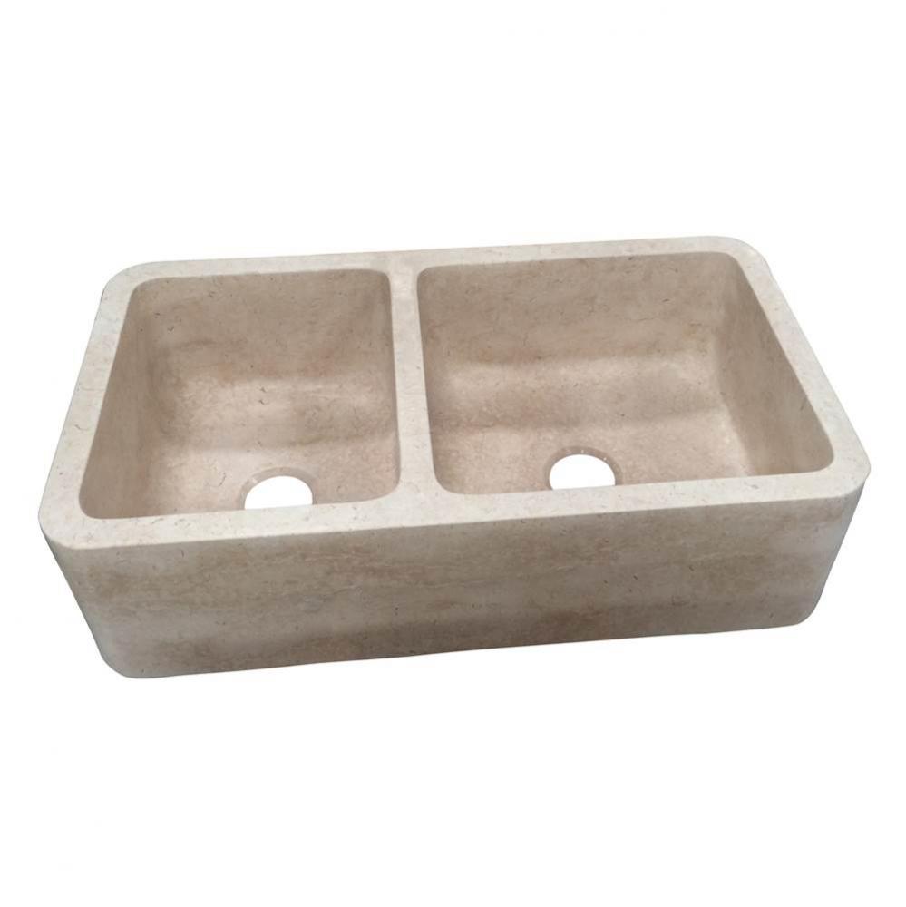 Dryden 36&apos;&apos; Offset Double Bowl Apron Front Sink, MPGA