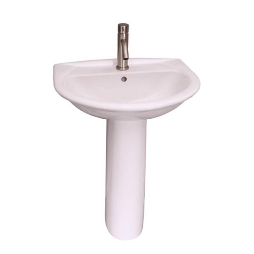 Karla 650 Pedestal Lavatory1-Hole, White