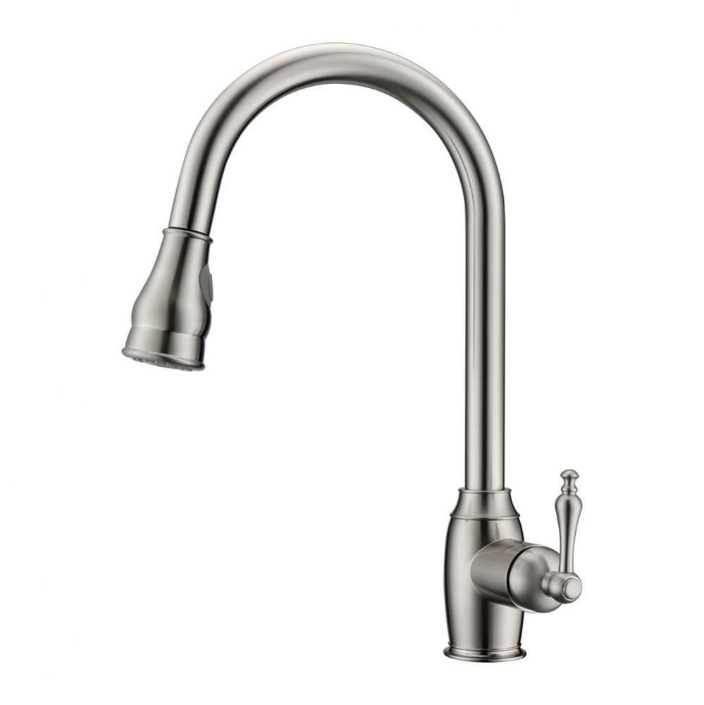 Bay Kitchen Faucet,Pull-OutSpray, Metal Lever Handles, BN