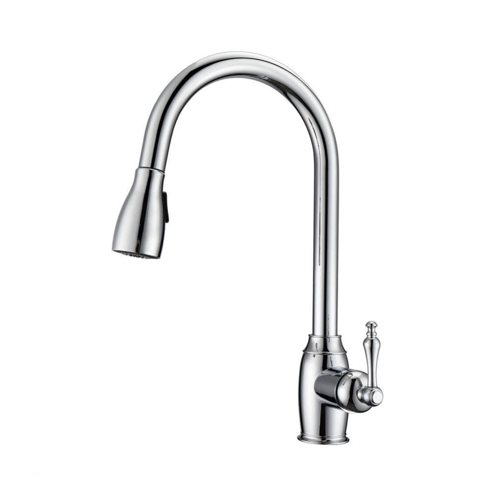 Bistro Kitchen Faucet,Pull-OutSpray, Metal Lever Handles, CP