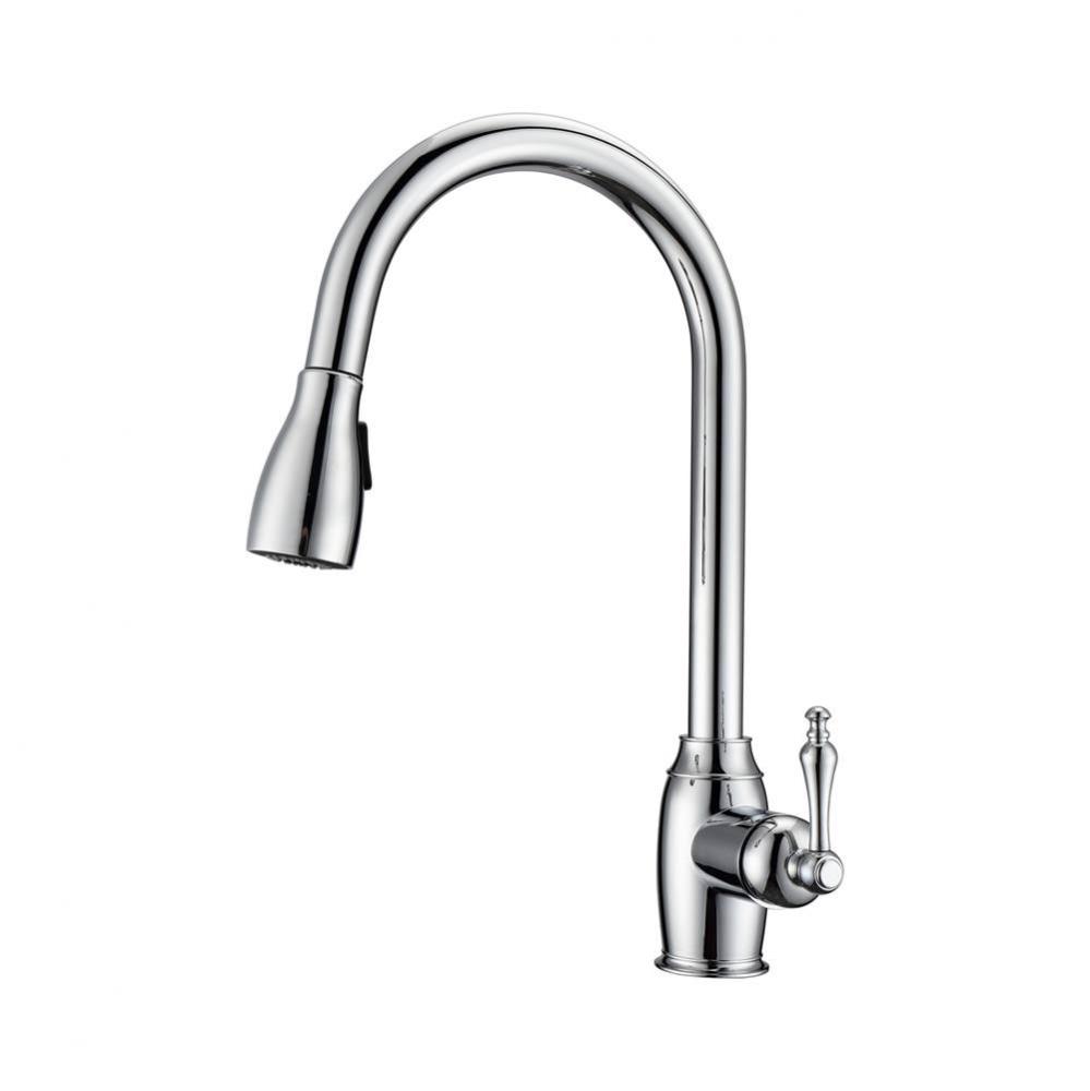 Kitchen Faucet,Pull-Out Spray, Metal Lever Handles, CP