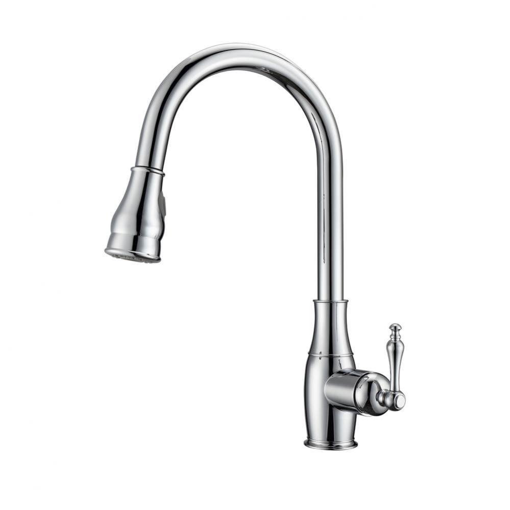 Caryl Kitchen Faucet,Pull-Out Spray, Metal Lever Handles, CP