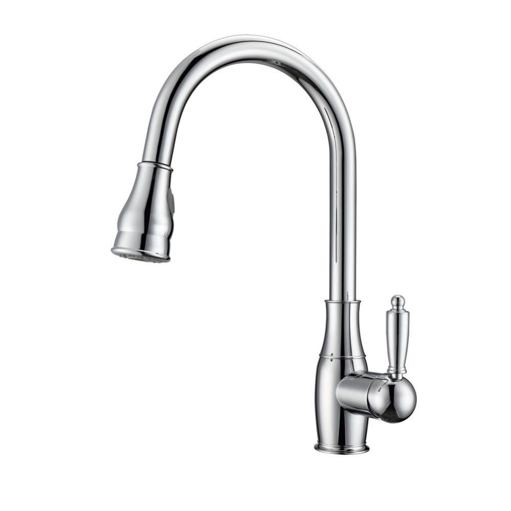 Caryl Kitchen Faucet,Pull-Out Spray, Metal Lever Handles, CP