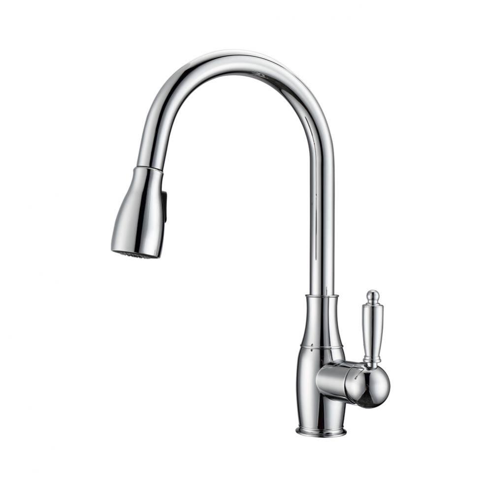 Cullen Kitchen Faucet,Pull-Out Spray, Metal Lever Handles,CP