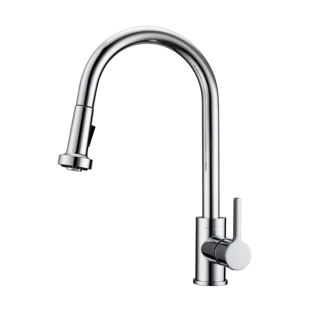 Fairchild Kitchen Faucet,Pull-out Spray, Metal Levr Hndls,CP