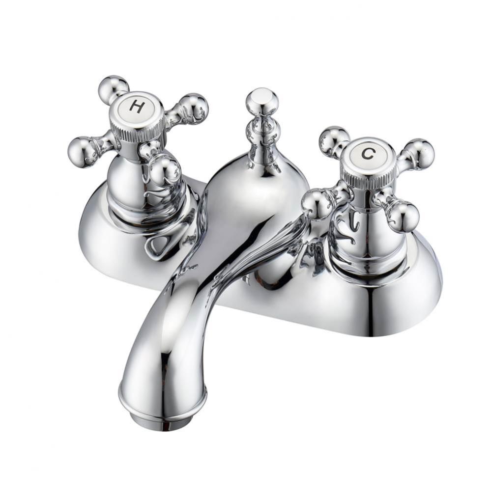 Donata 4&apos;&apos;cc Lav Faucet, No Hoses,Button Cross Handles, CP