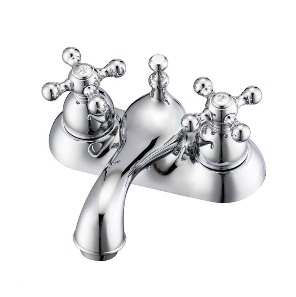 Donata 4&apos;&apos;cc Lav Faucet, No hoses, Metal Cross Handles, CP