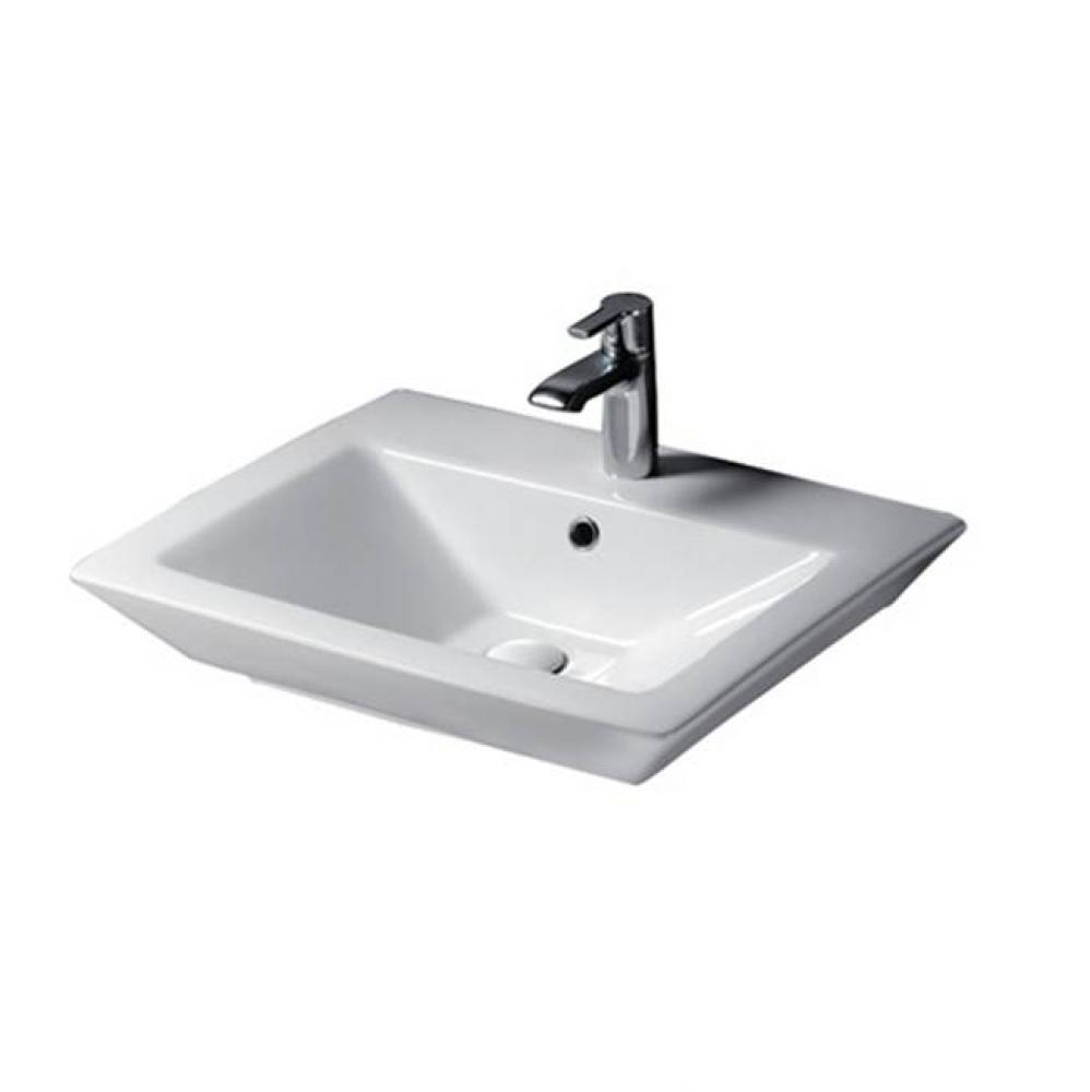 Opulence 23&apos;&apos; Wall-Hung Basin,White, Rect. Bowl, 8&apos;&apos; WS