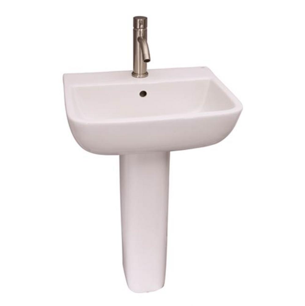 Series 600 Large Ped Lav,1hole, White