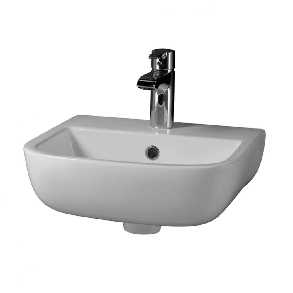 Series 600 SMALL Wall-Hung Basin 15-3/4&apos;&apos;, 1-Hole, White