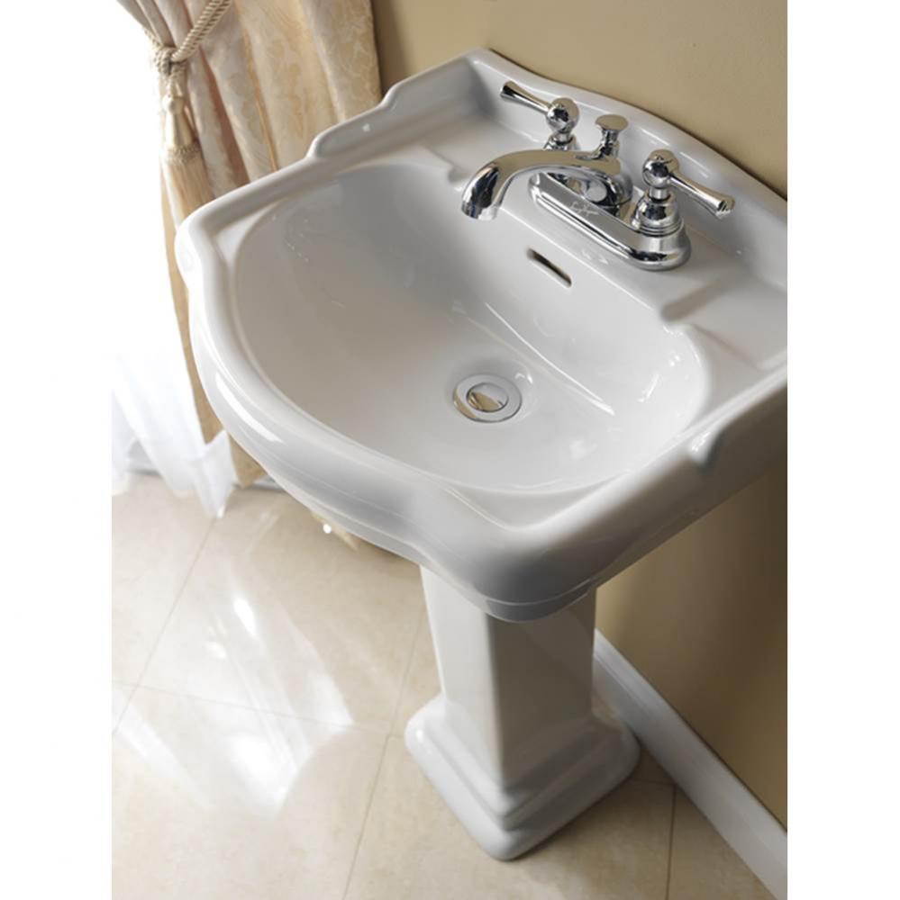 Stanford 460 Pedestal Lavatory, 6&apos;&apos; Mini Widespread, White