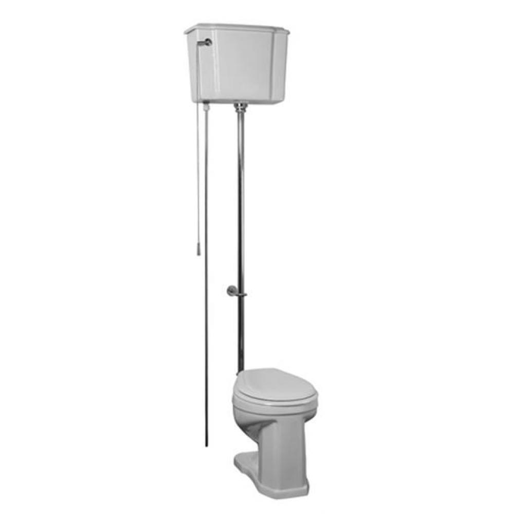 Victoria High Tank Toilet 1.6 gpf, White/Chrome Trim