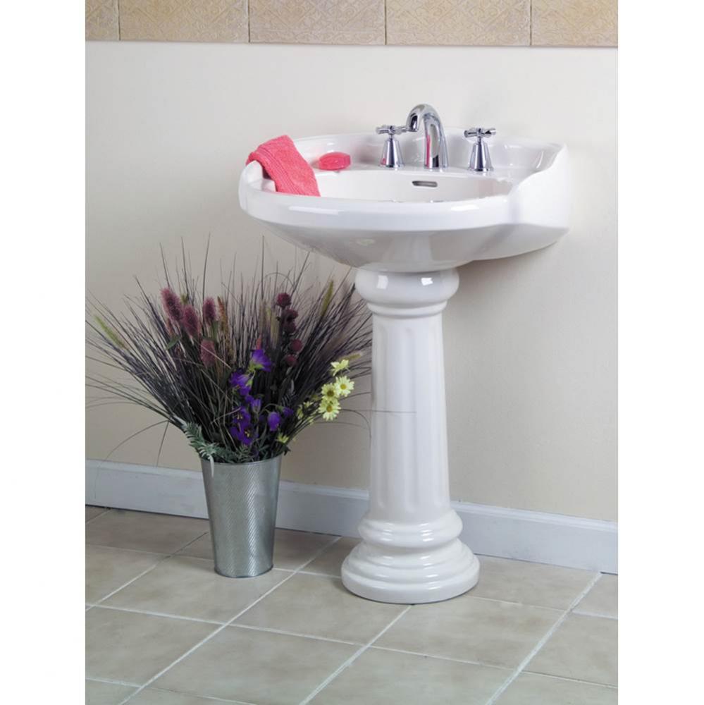 Victoria Pedestal Lavatory,  8&apos;&apos;cc, White