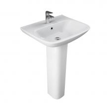 Barclay B/3-1118WH - Eden 520 Ped Lav Basin Only8'' Widespread, White