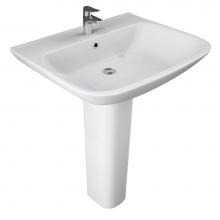 Barclay 3-1121WH - Eden 650 Pedestal Lavatory1-Hole, White