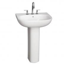 Barclay 3-2038WH - Tonique 550 Pedestal Lavatory,White-8'' Widespread