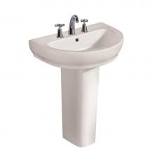 Barclay 3-2048WH - Harmony 650 Pedestal Lavatory,White-8'' Widespread