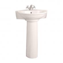 Barclay 3-221BQ - Evolution Corner Pedestal Lavatory, One-Hole, Bisque