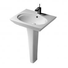 Barclay 3-371WH - Opulence 23'' Ped Lav, OvalBowl,1-hole, White