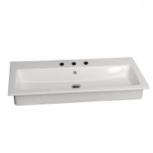 Barclay 4-2078WH - Harmony 47'' Drop-in wash basin8'' Widespread, White