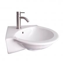 Barclay 4-238WH - Evolution Corner Wall HungBasin, 8'' WS, White