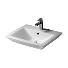 Barclay 4-372WH - Opulence Above Counter Basin 23'', 1-Hole, White, Rect. Bowl